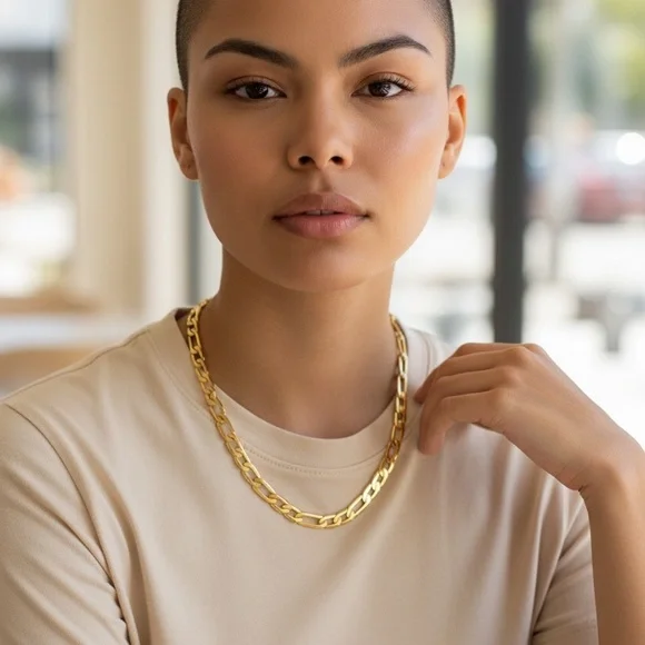 💗💗💗18 k Elegant italian Gold filled 18 inches Chain necklace‎ - Picture 4 of 6